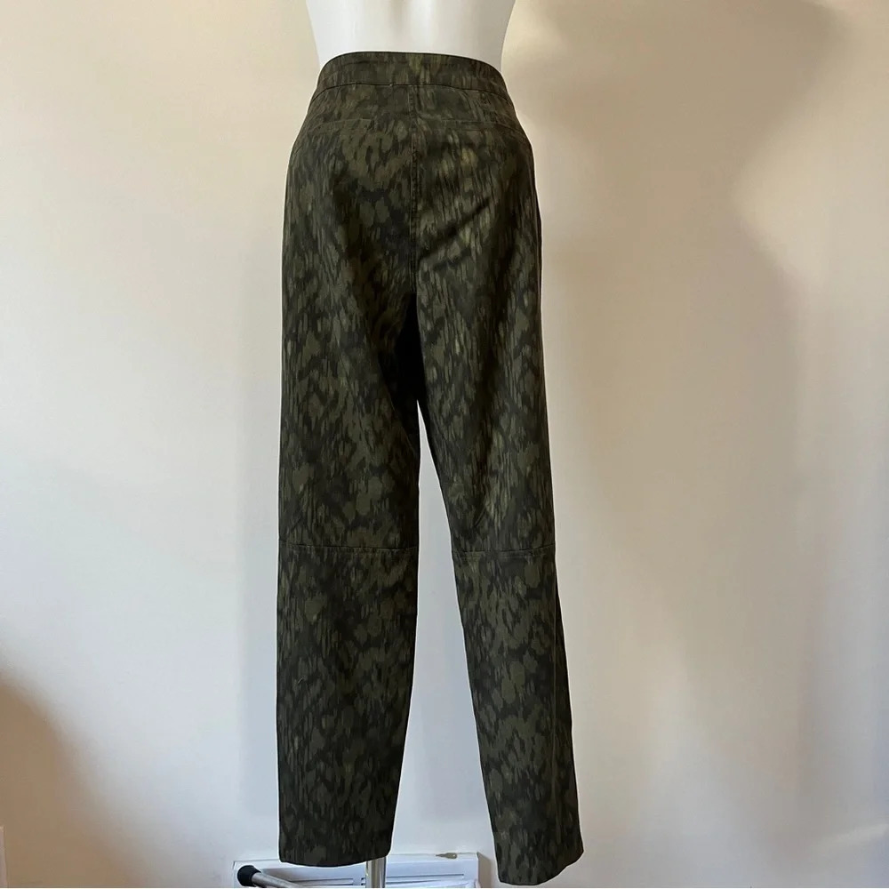 Ecru Camo Pants Trousers Comfy Lightweight Moto Green Utility Style Sz 4 - Picture 2 of 16